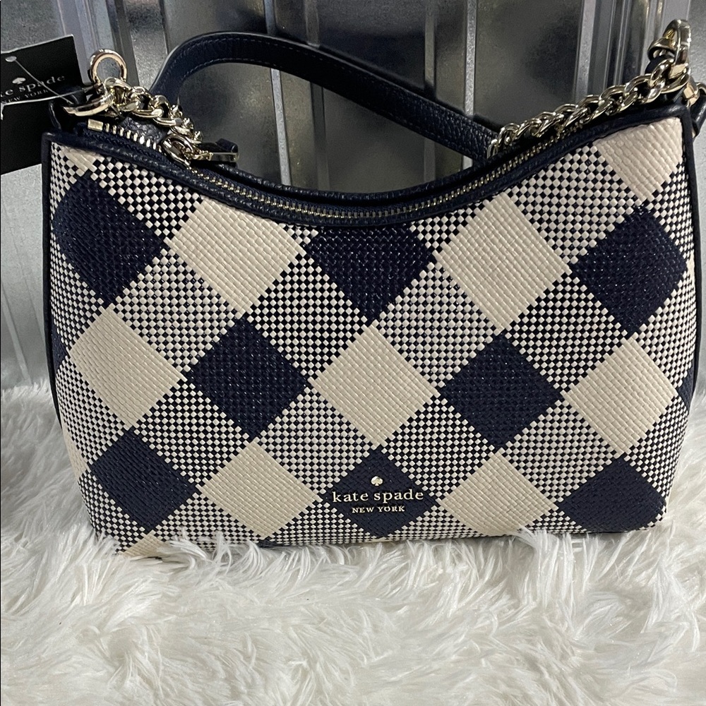 Kate Spade black and cream checkered purse